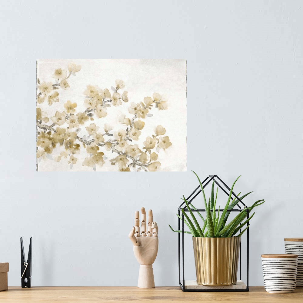 A bohemian room featuring Neutral Cherry Blossom Composition II
