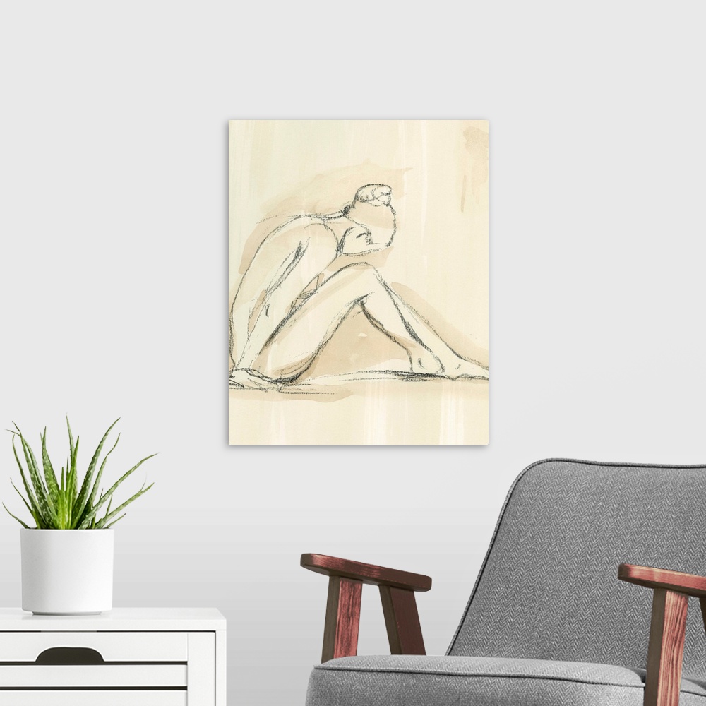 A modern room featuring Neutral Figure Study I