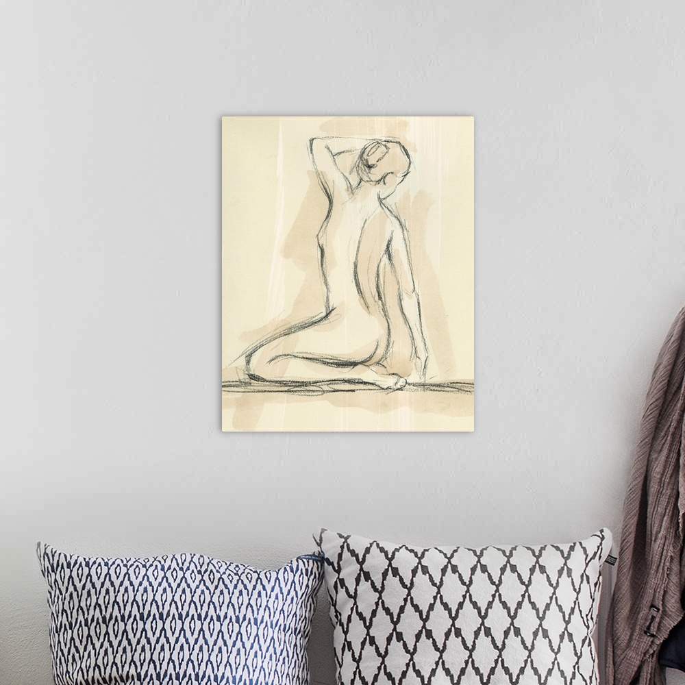 A bohemian room featuring Neutral Figure Study IV
