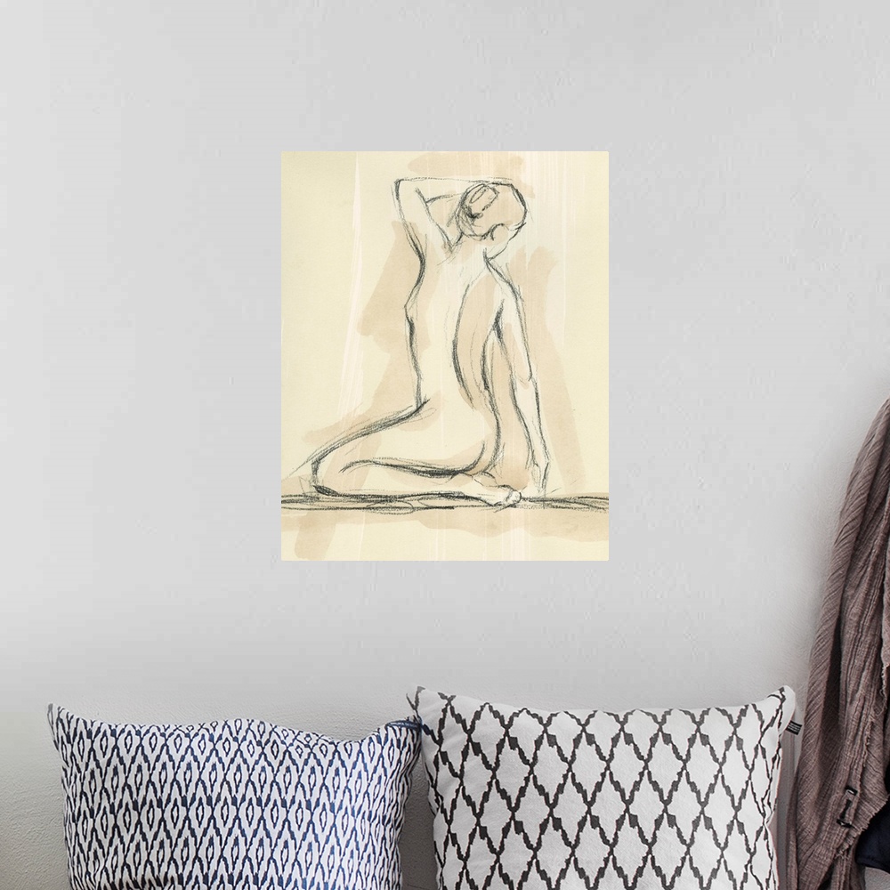 A bohemian room featuring Neutral Figure Study IV