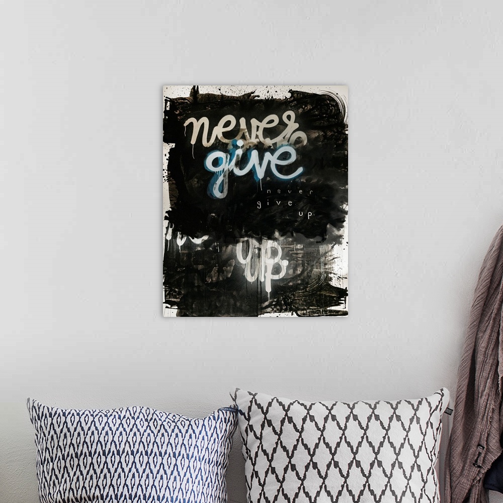 A bohemian room featuring Never Give Up