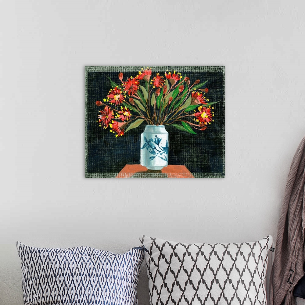 A bohemian room featuring Night Flowers I