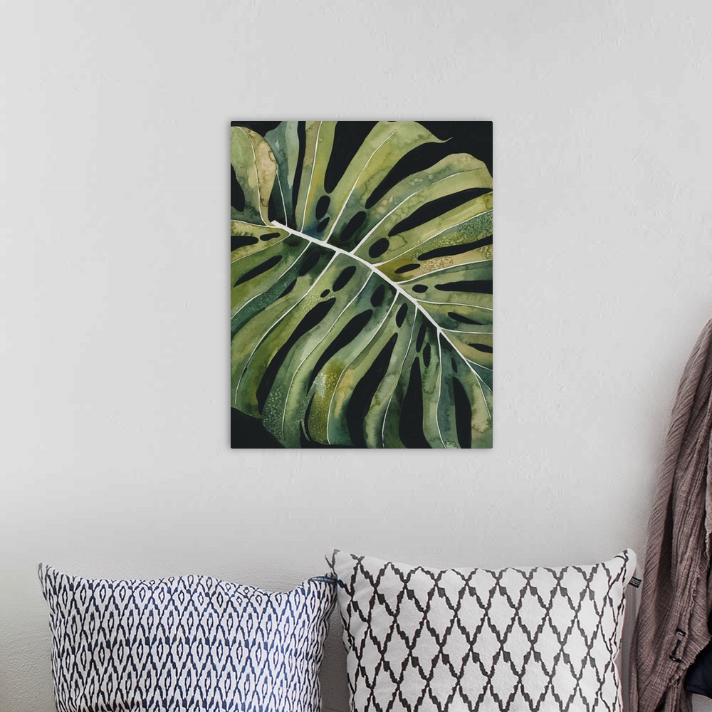 A bohemian room featuring Nocturnal Monstera I