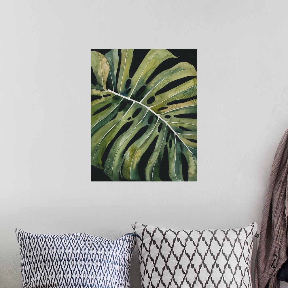 A bohemian room featuring Nocturnal Monstera I