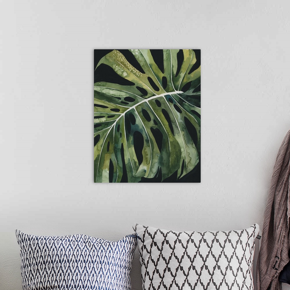A bohemian room featuring Nocturnal Monstera II