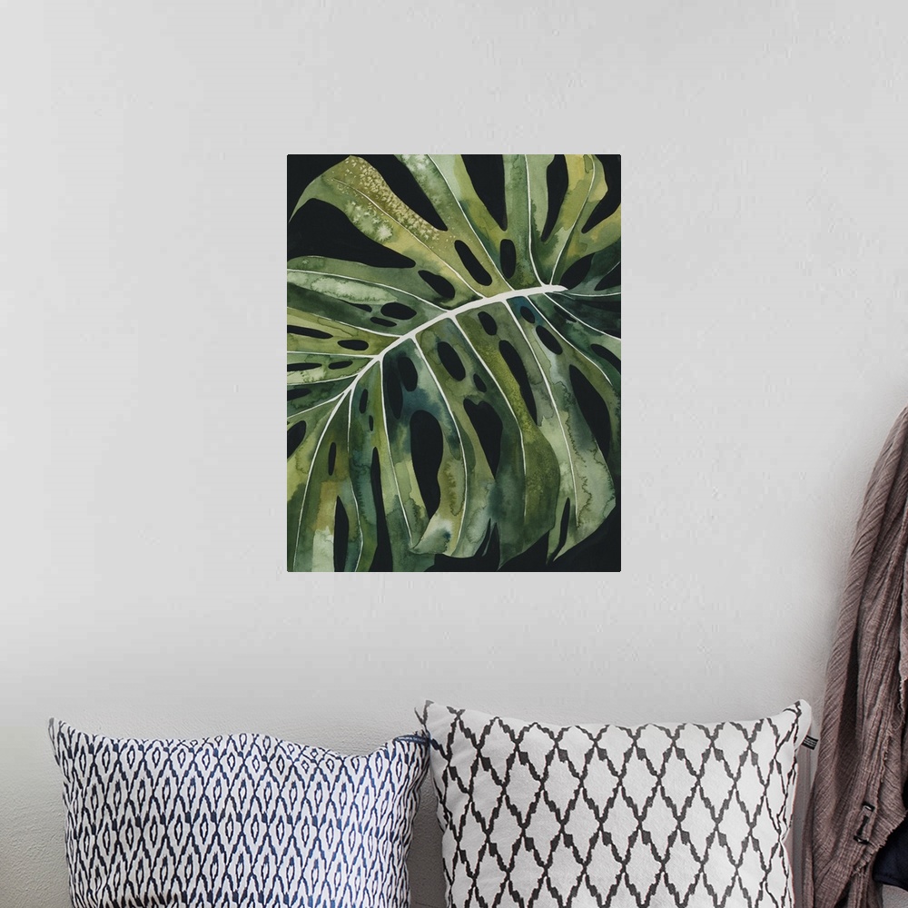 A bohemian room featuring Nocturnal Monstera II