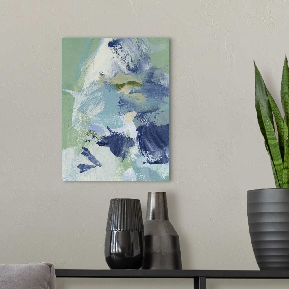 A modern room featuring Northern Lights Abstract II