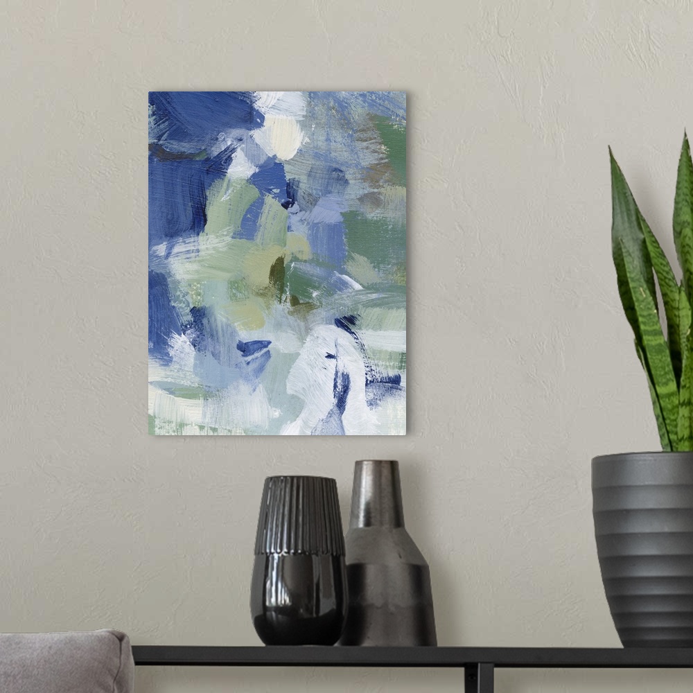 A modern room featuring Northern Lights Abstract III