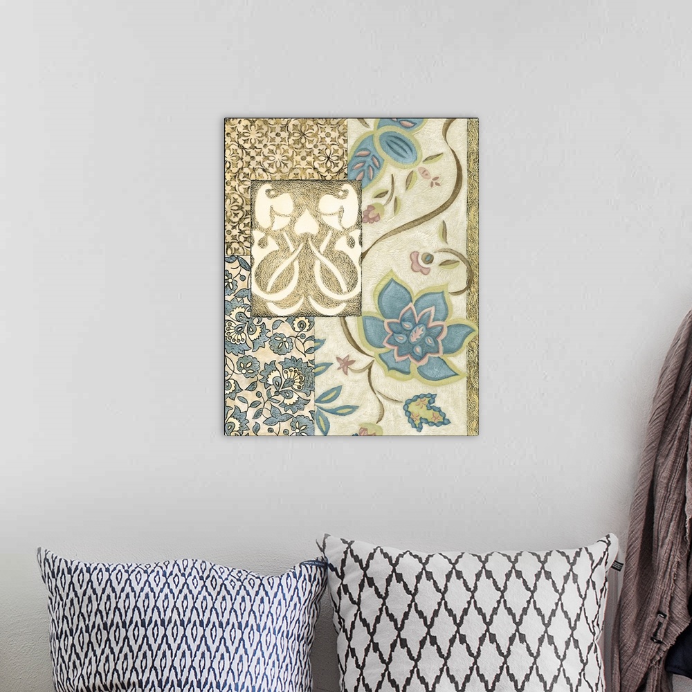A bohemian room featuring Nouveau Tapestry II