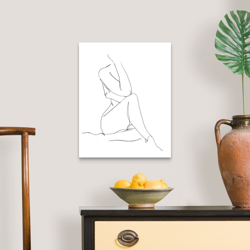 A traditional room featuring Nude Contour Sketch I