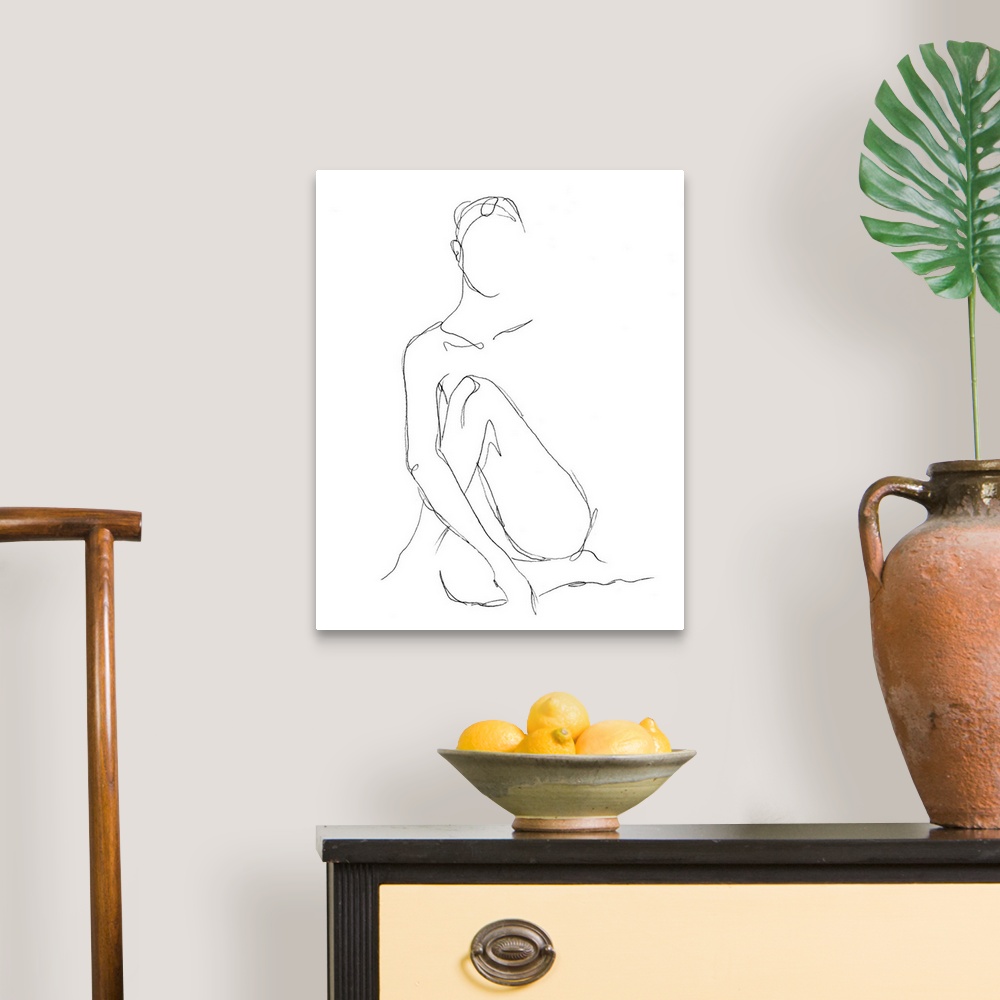 A traditional room featuring Nude Contour Sketch II