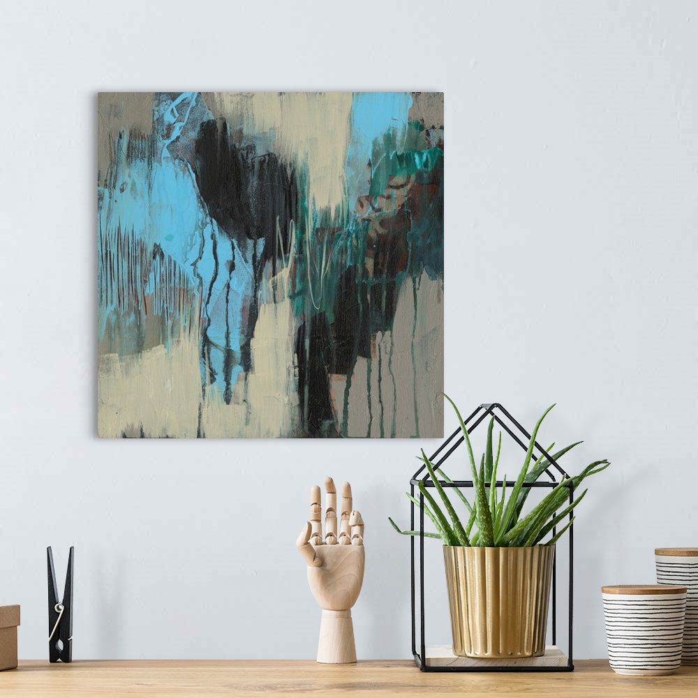 A bohemian room featuring Ocean Blue Abstract II