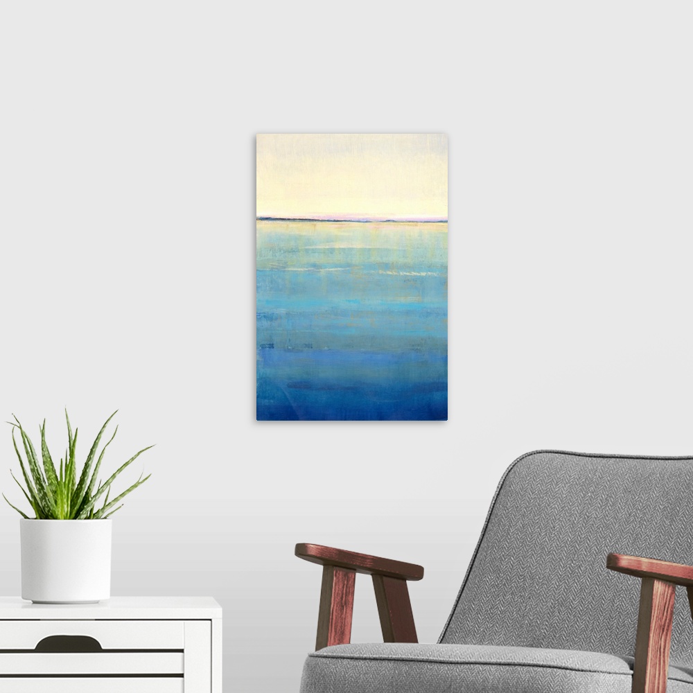 A modern room featuring Ocean Blue Horizon I