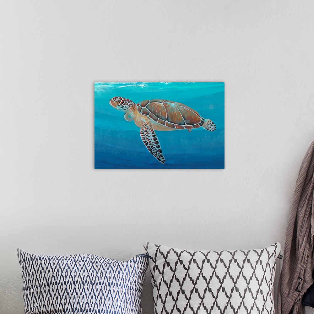 A bohemian room featuring Ocean Sea Turtle II