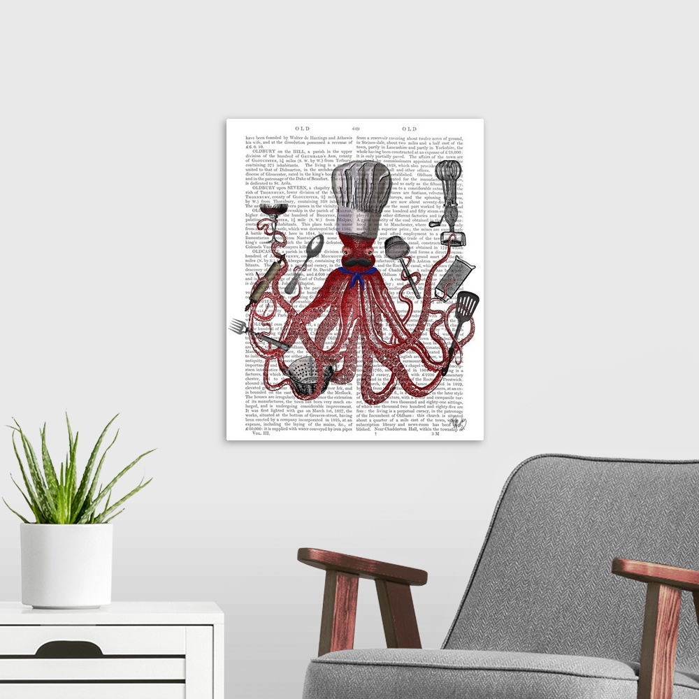 A modern room featuring Octopus Fabulous French Chef