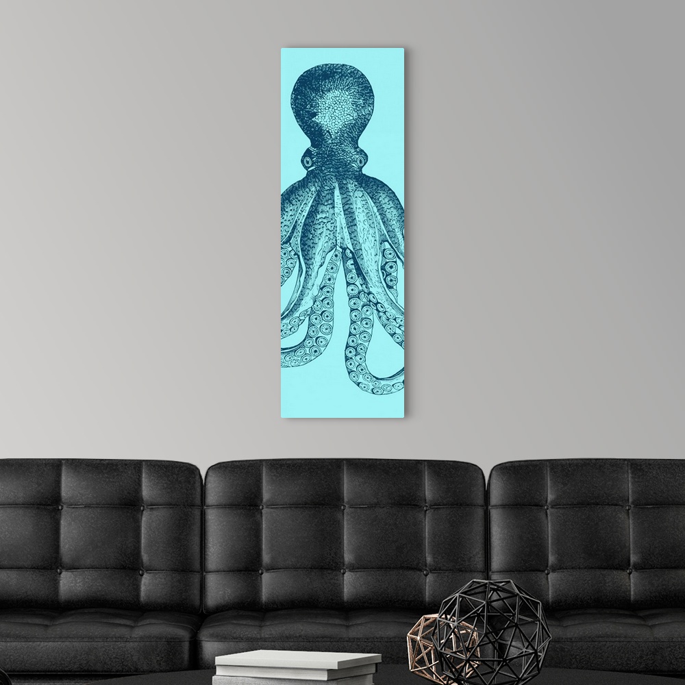 A modern room featuring Octopus Triptych II