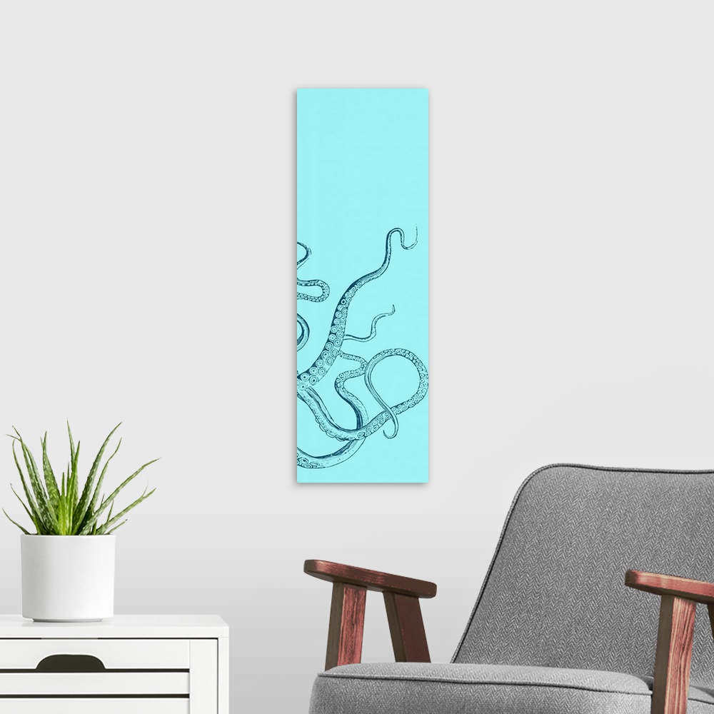 A modern room featuring Octopus Triptych III