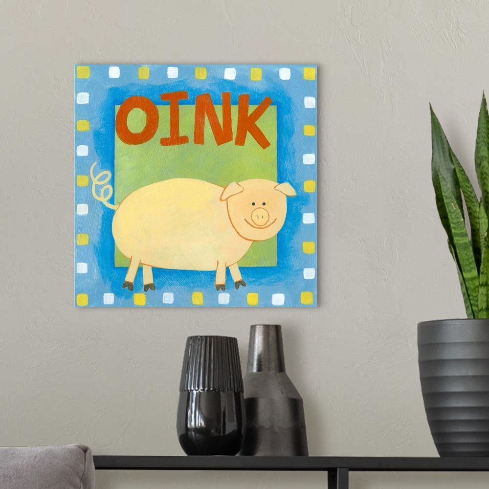 A modern room featuring Oink