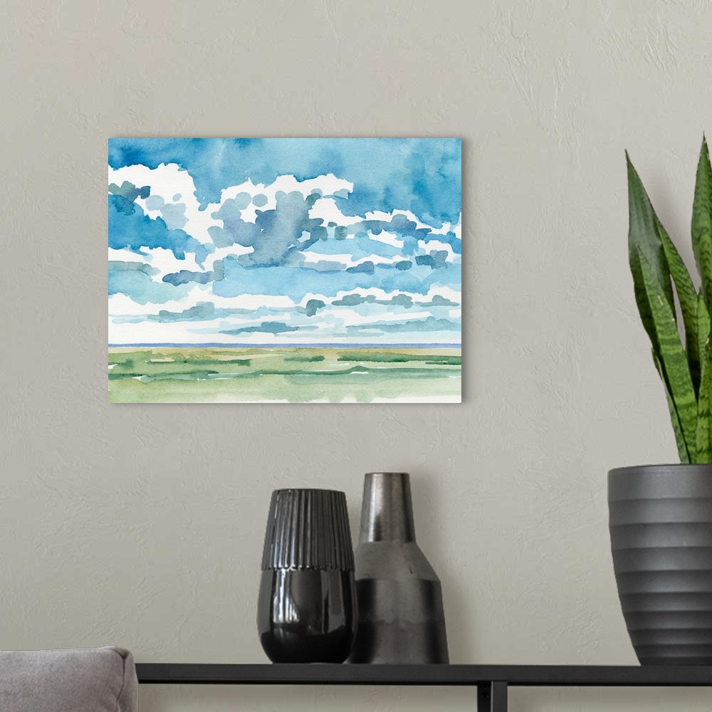 A modern room featuring Open Sky Study I