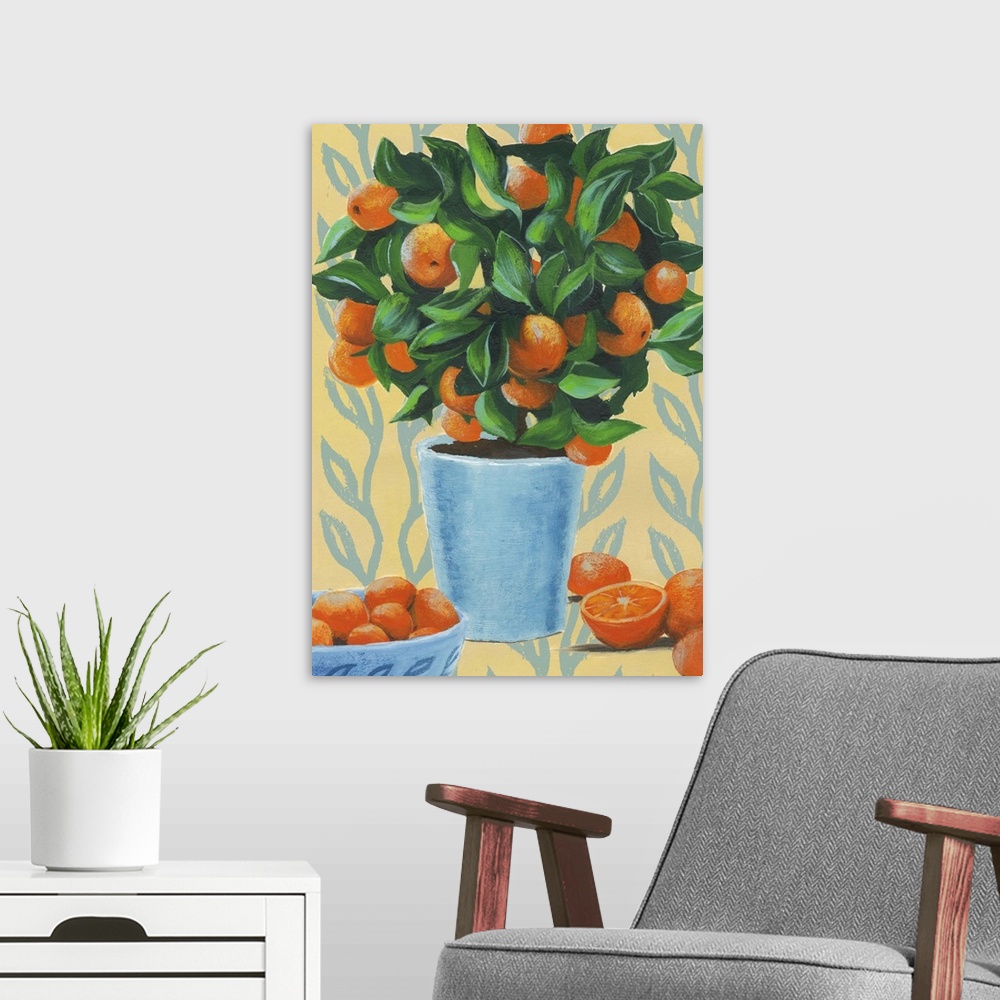 A modern room featuring Opulent Citrus II