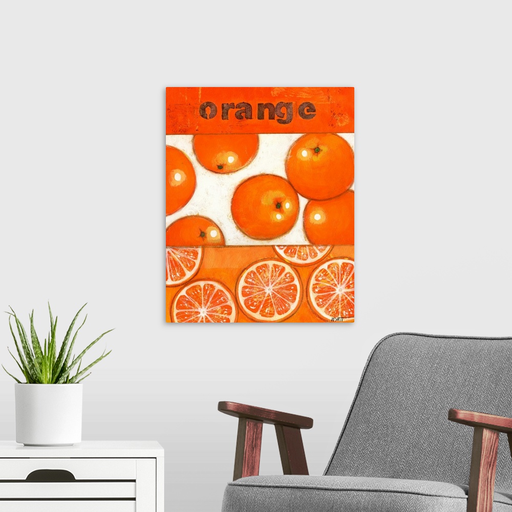A modern room featuring Orange