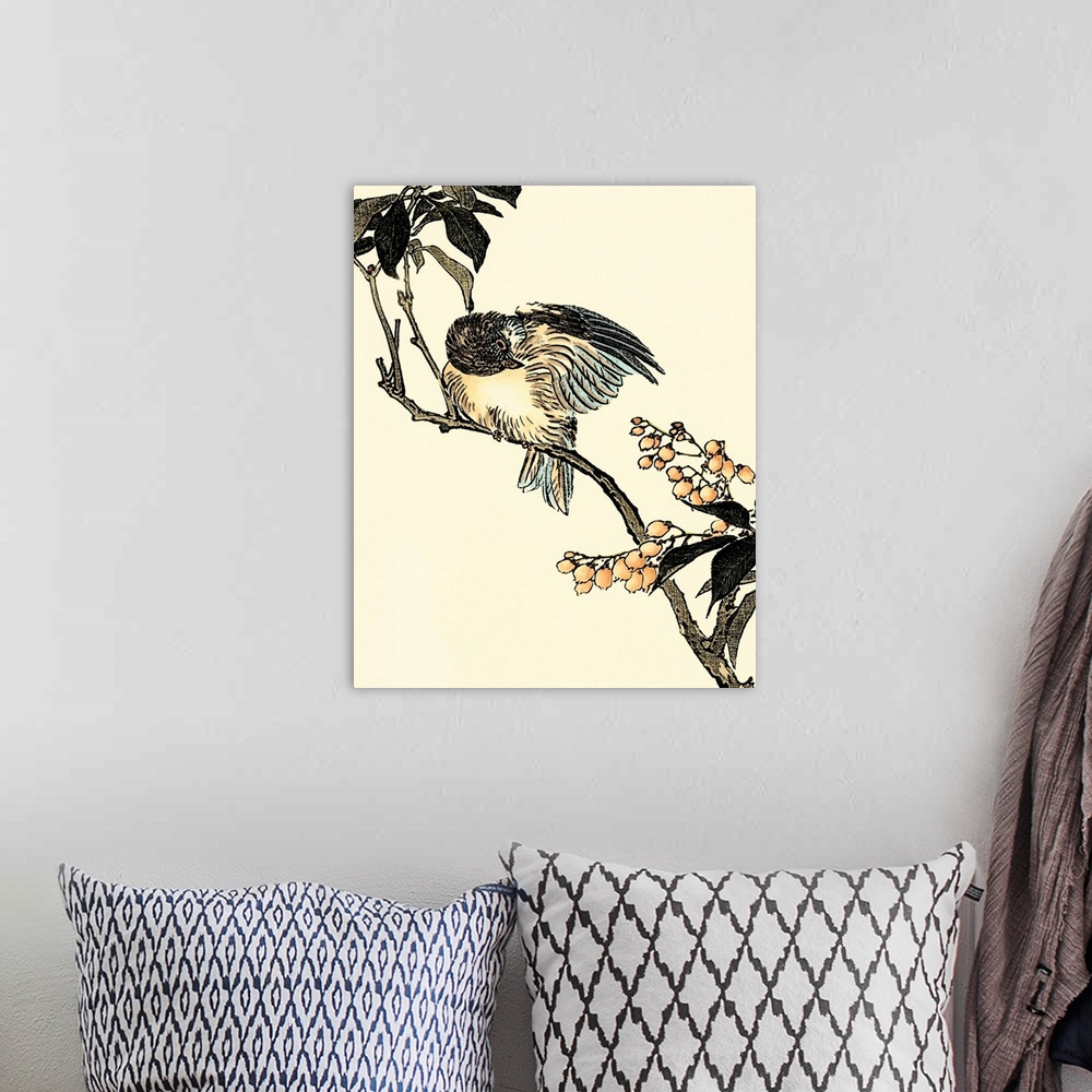 A bohemian room featuring Oriental Bird on Branch V
