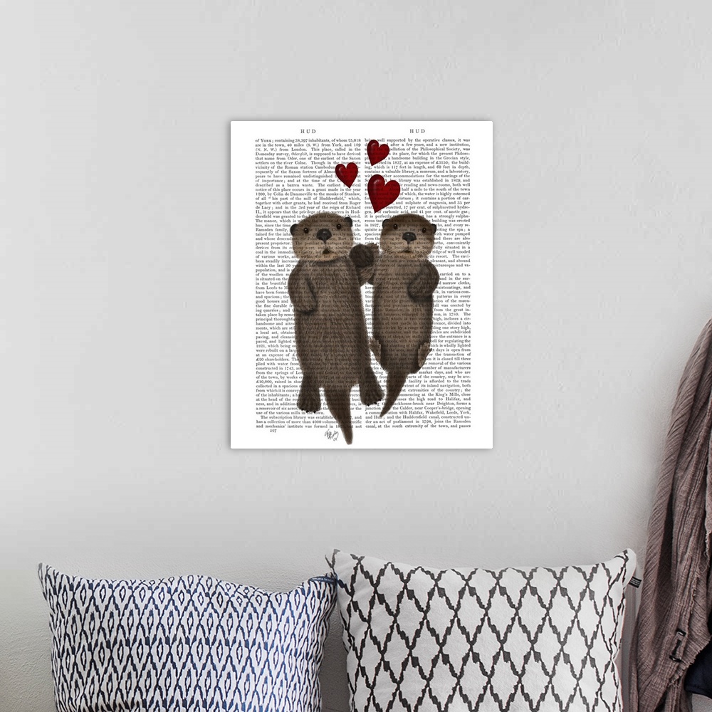 A bohemian room featuring Otters Holding Hands