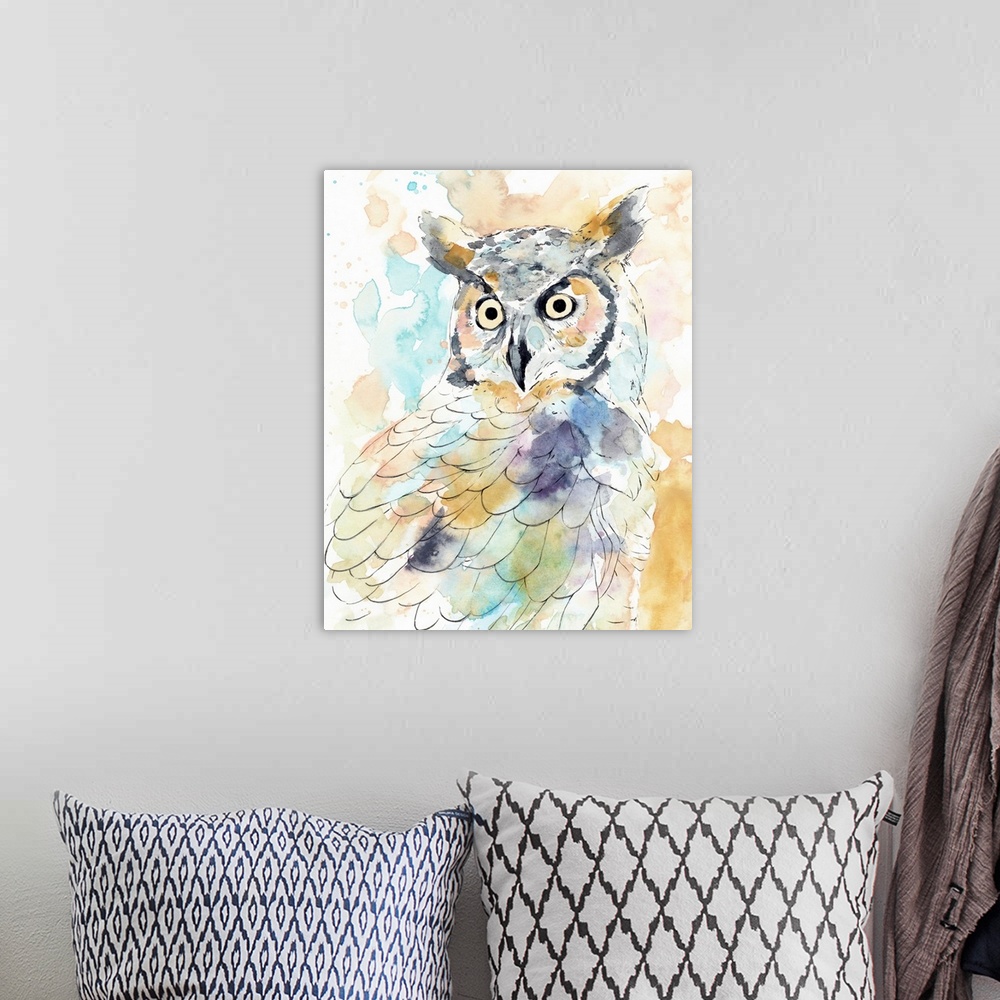 A bohemian room featuring Owl Majestic II