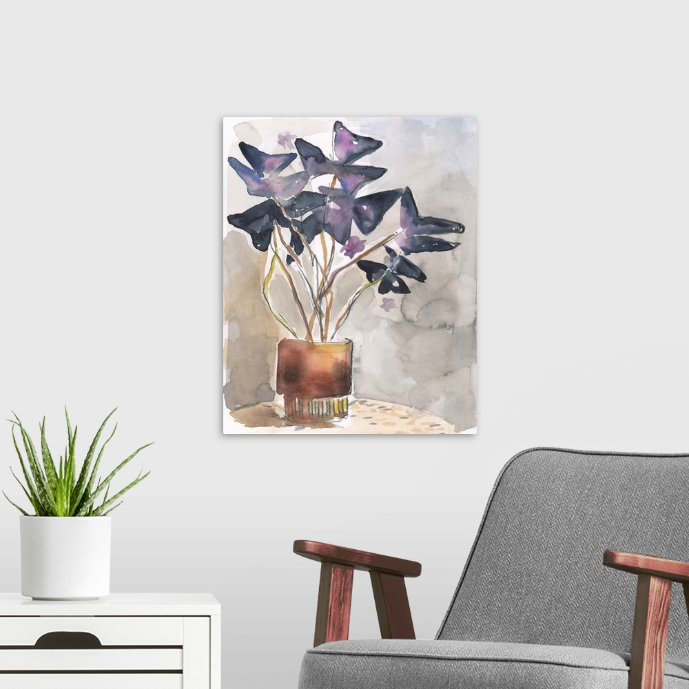 A modern room featuring Oxalis In Vase I