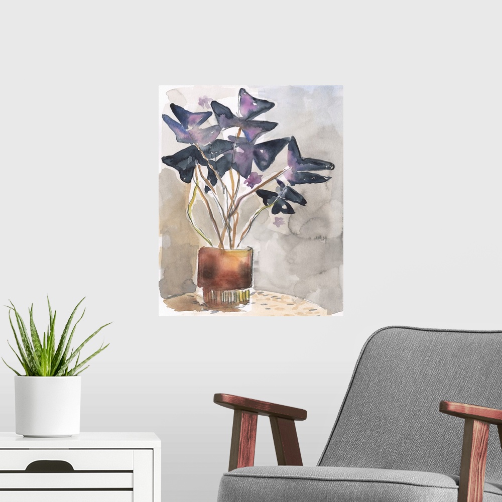 A modern room featuring Oxalis In Vase I