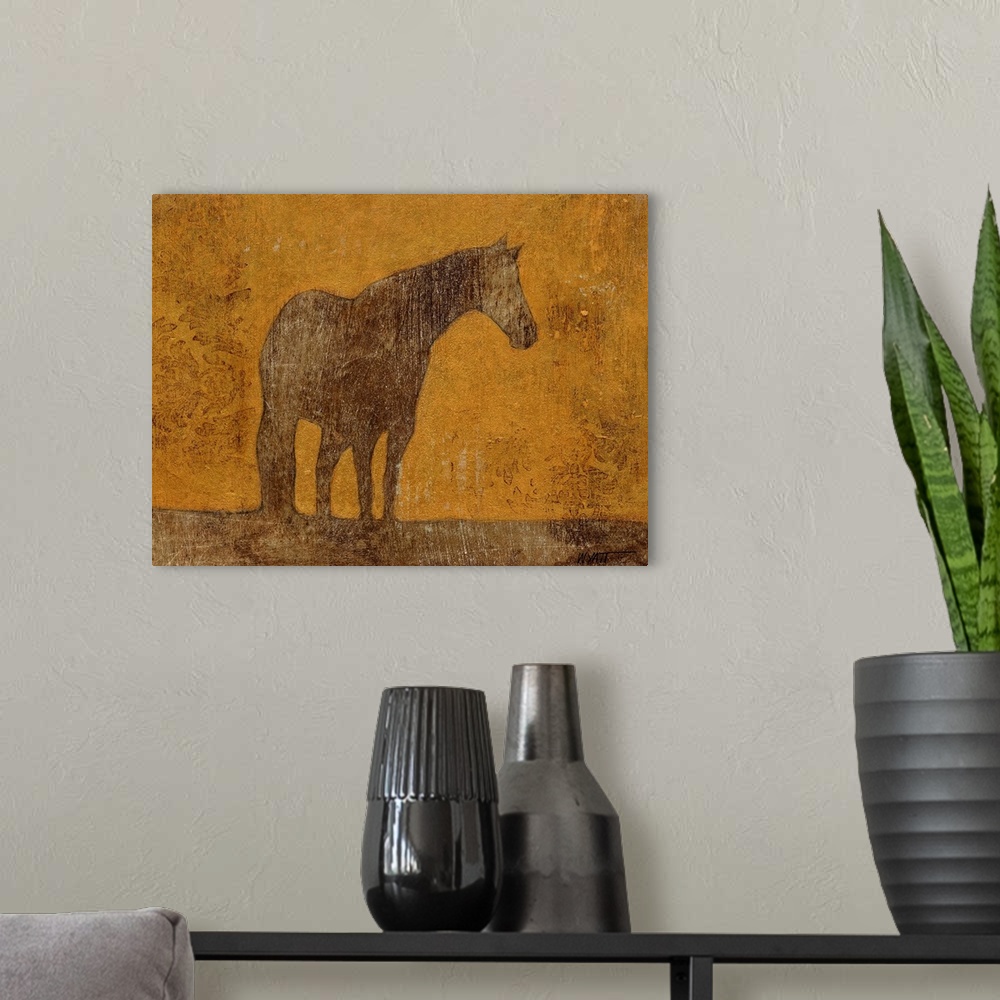 A modern room featuring Oxidized Horse I