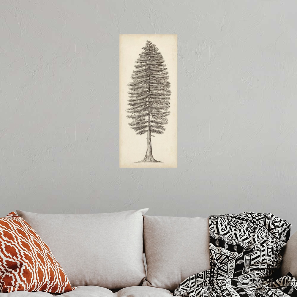 A bohemian room featuring Pacific Northwest Tree Sketch II