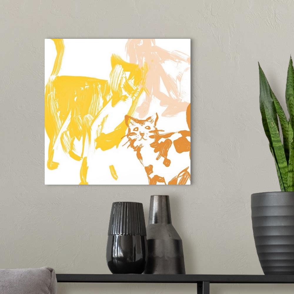 A modern room featuring Paint Box Cats III