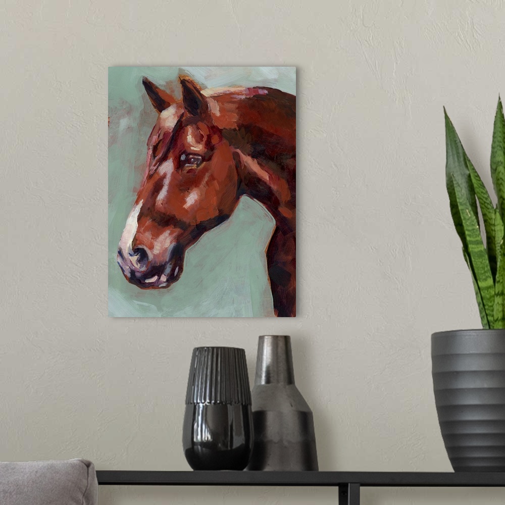 A modern room featuring Paint By Number Horse I