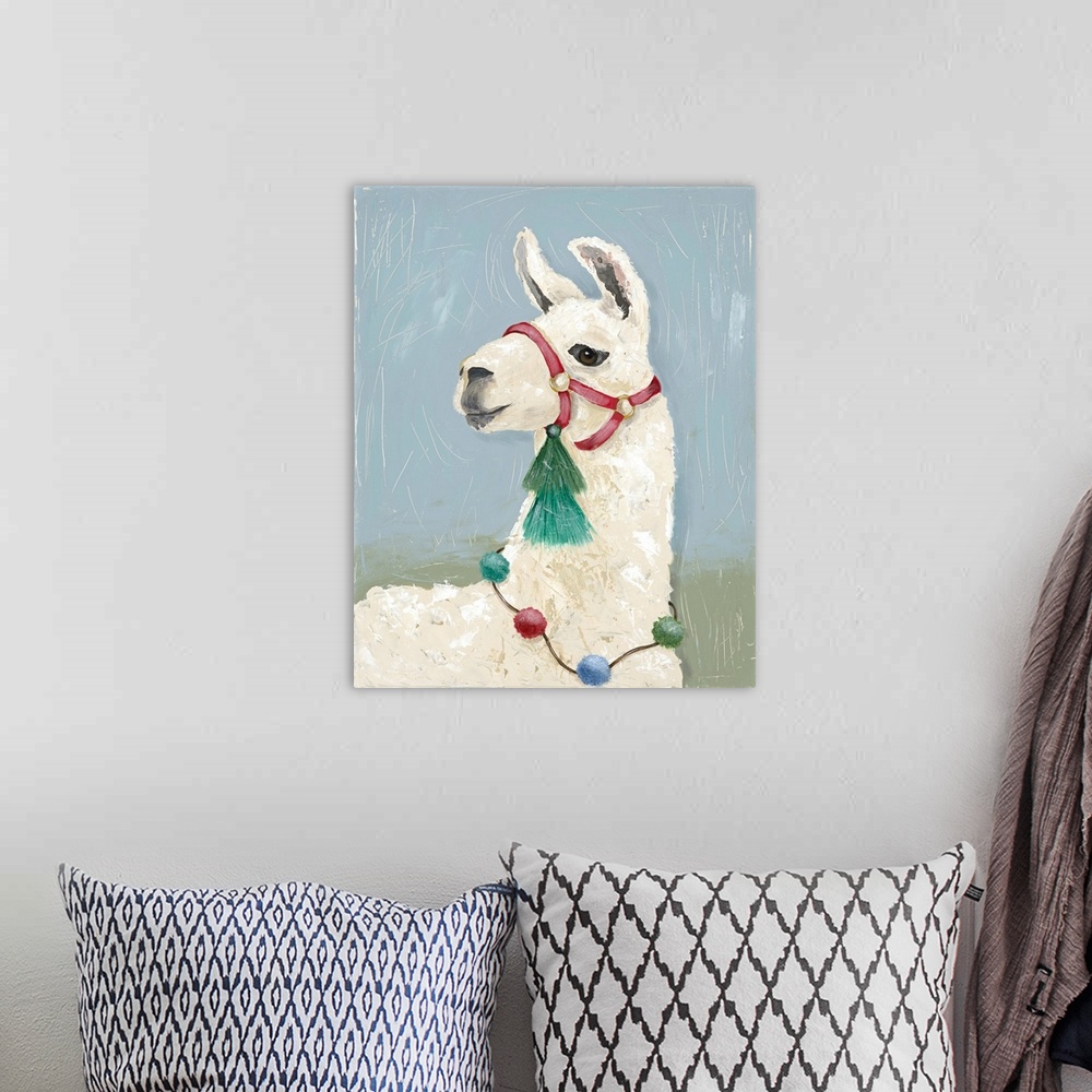 A bohemian room featuring Painted Llama I