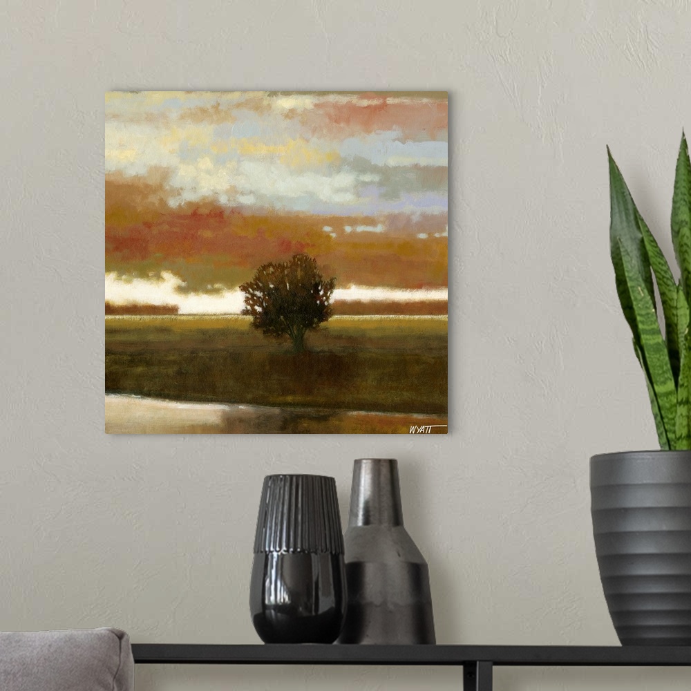 A modern room featuring Painted Sky I