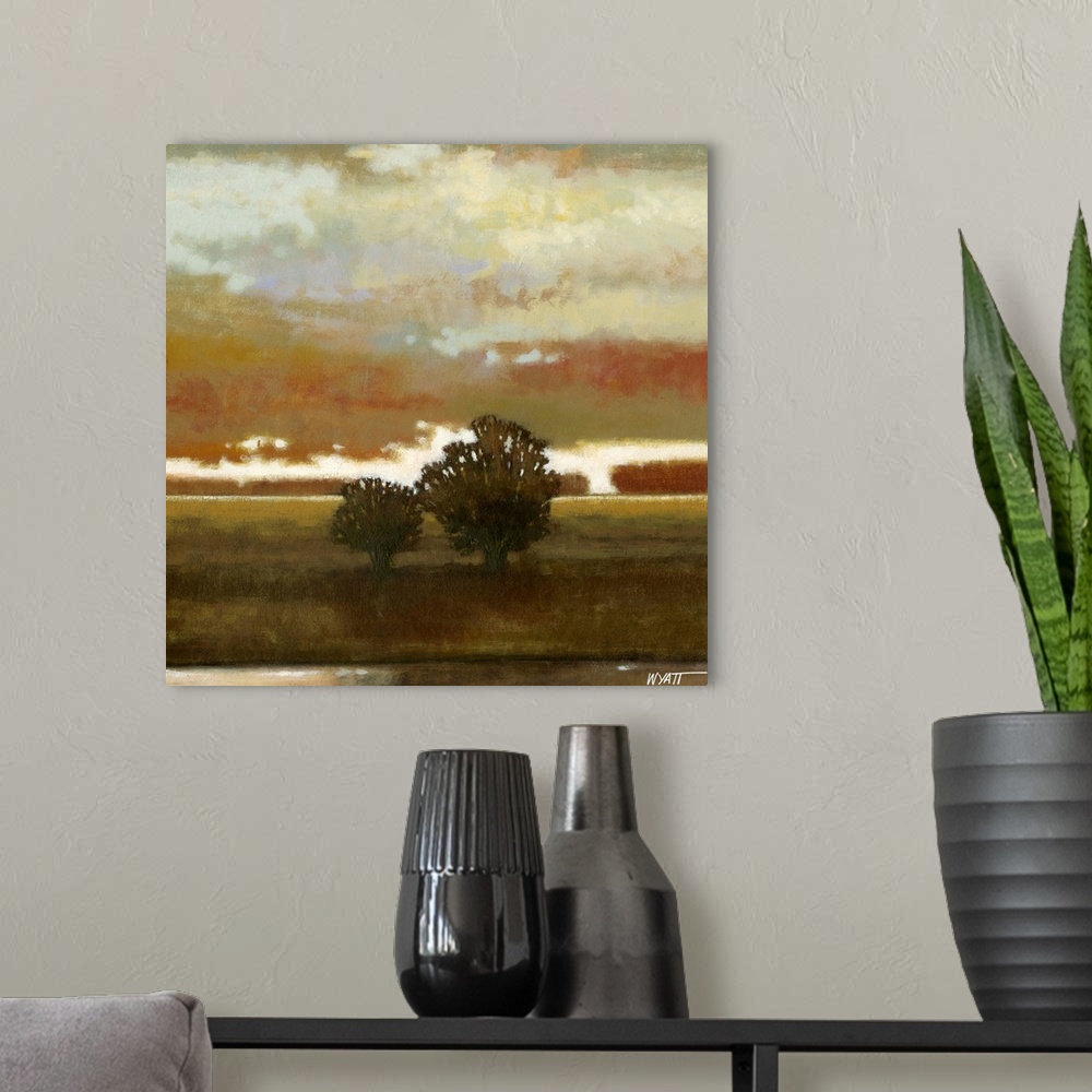 A modern room featuring Painted Sky II