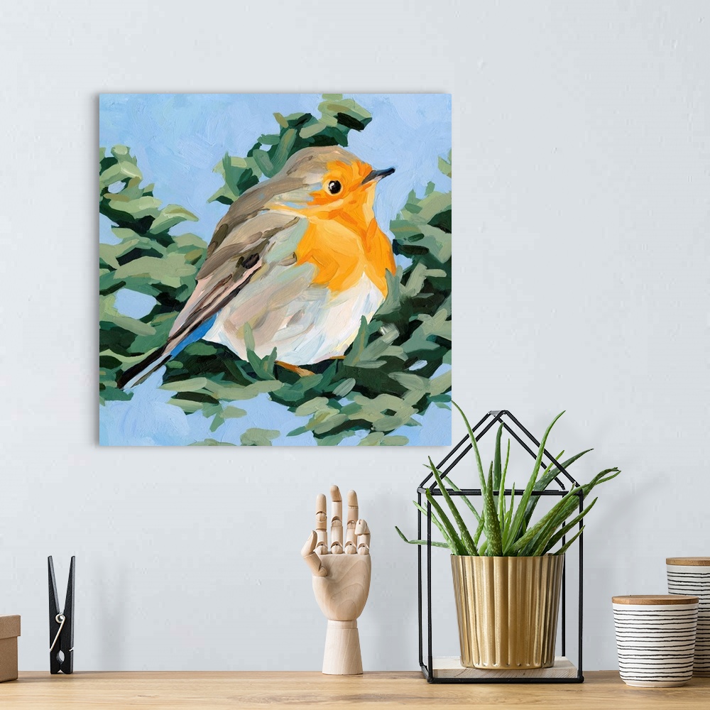 A bohemian room featuring Painterly Bird I