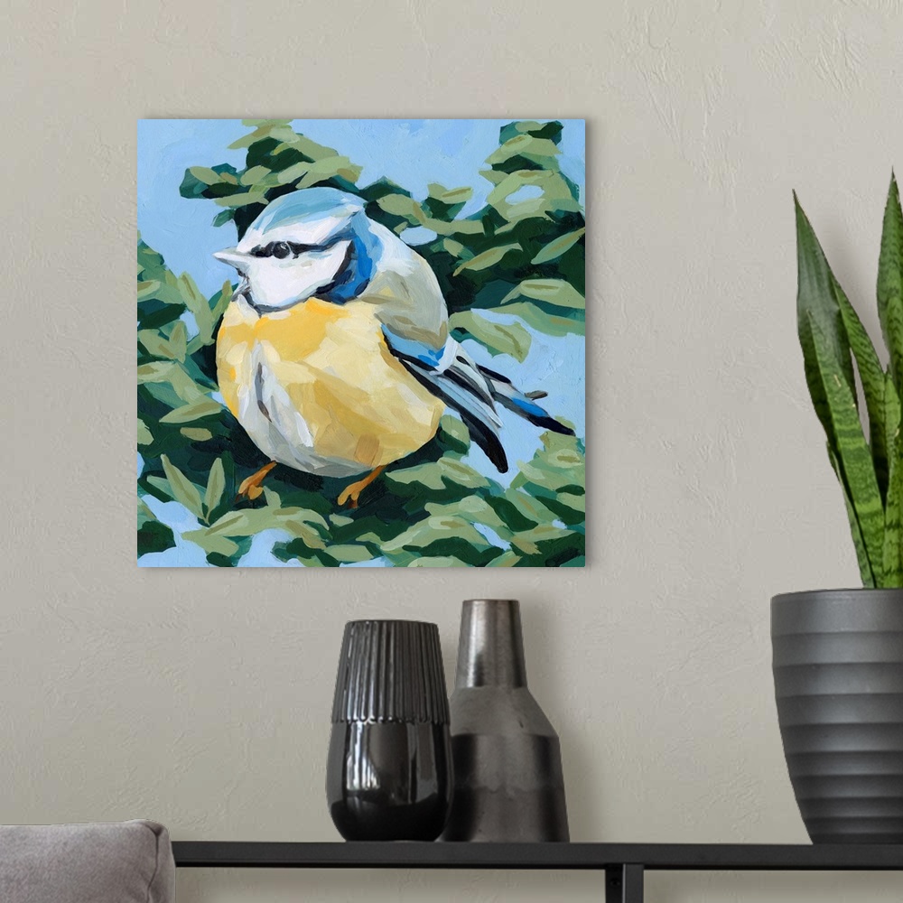 A modern room featuring Painterly Bird II