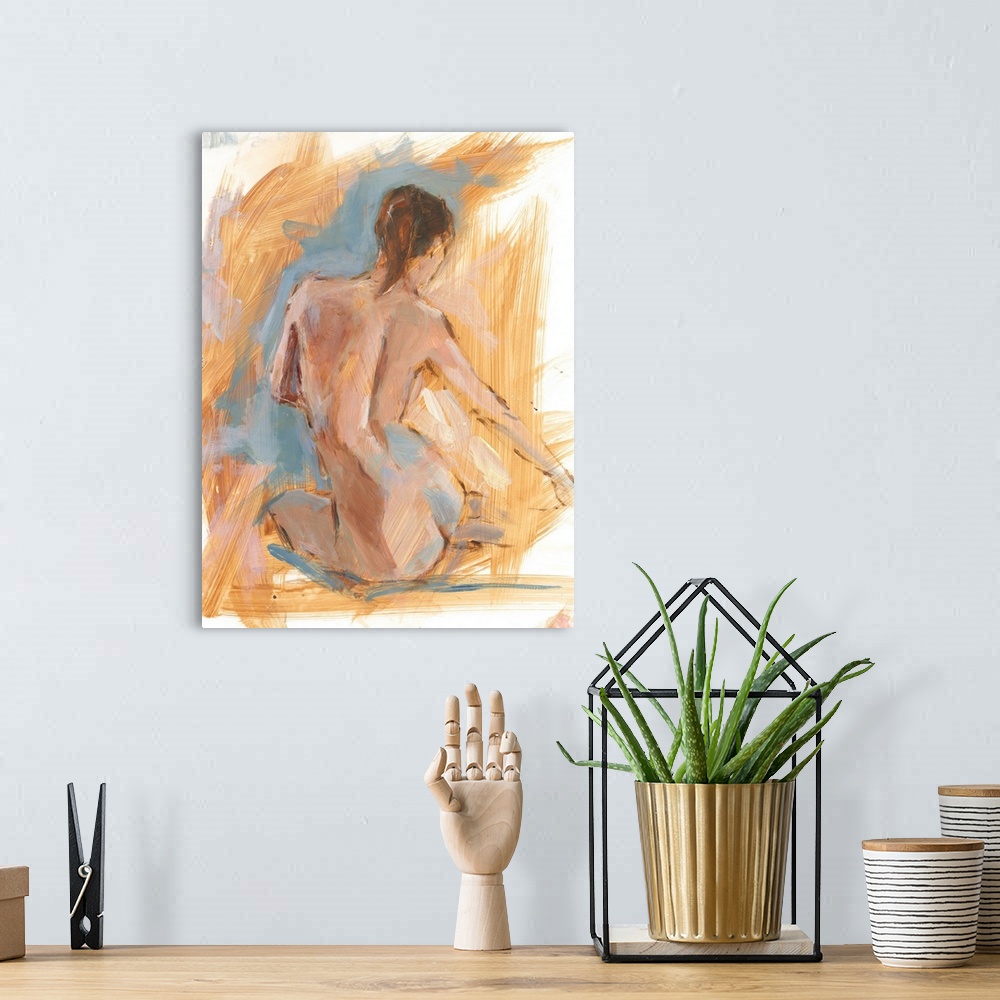 A bohemian room featuring Painterly Figure Study I