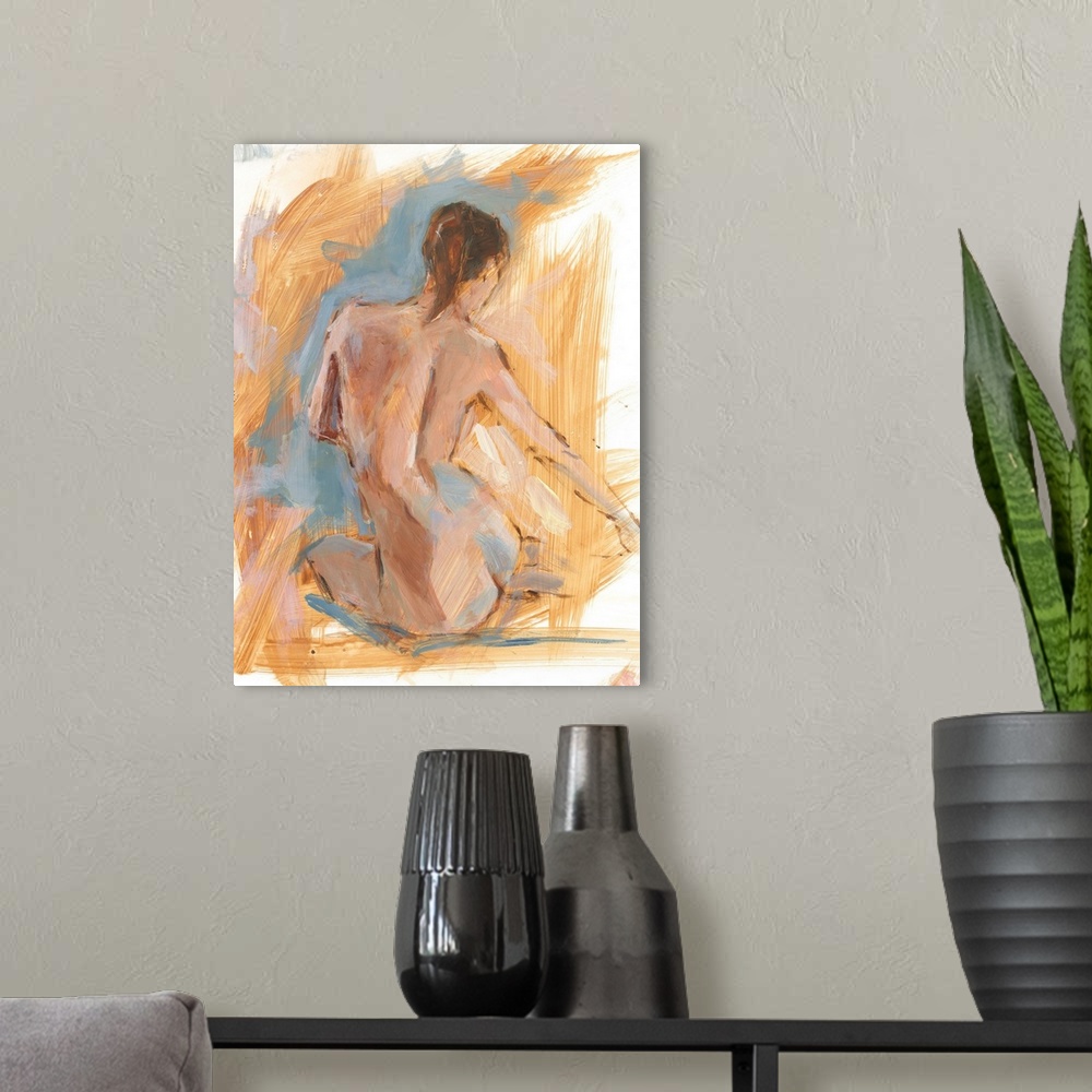 A modern room featuring Painterly Figure Study I