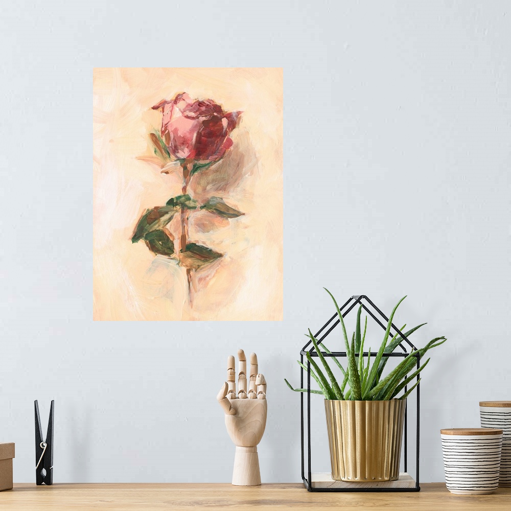 A bohemian room featuring Painterly Rose Study I