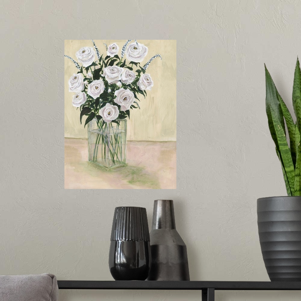 A modern room featuring Pale Roses