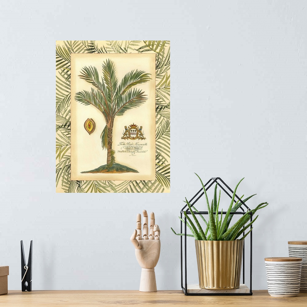 A bohemian room featuring Palm in Bamboo IV
