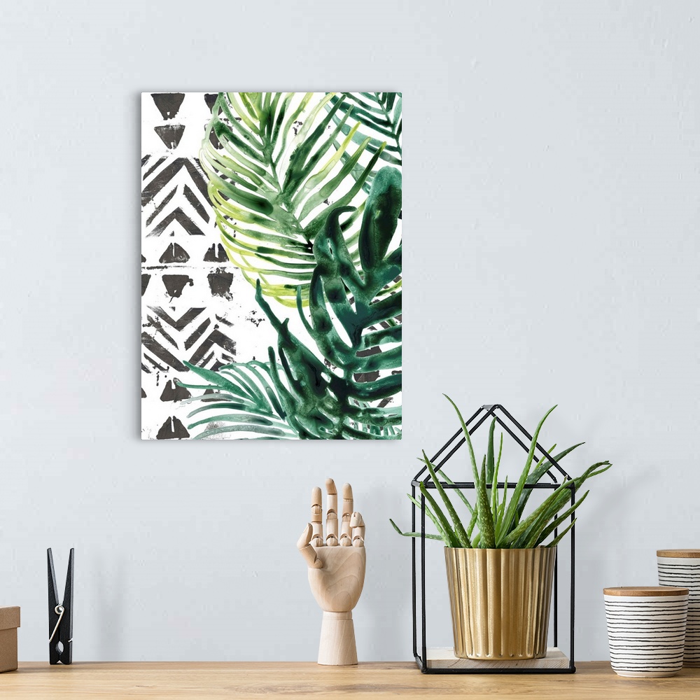 A bohemian room featuring Palm Pattern I