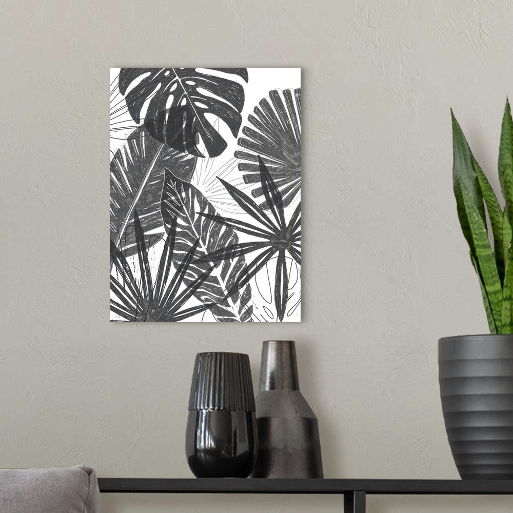 A modern room featuring Palm Shadows I