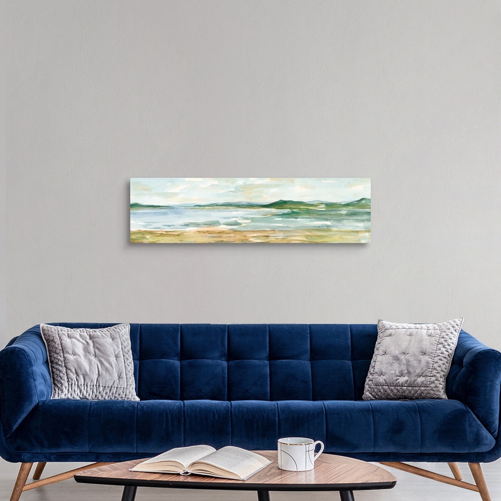 A modern room featuring Panoramic Seascape I