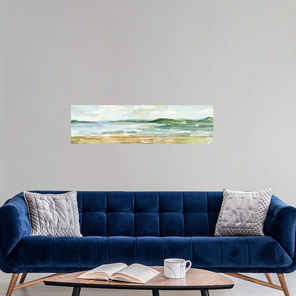 A modern room featuring Panoramic Seascape I