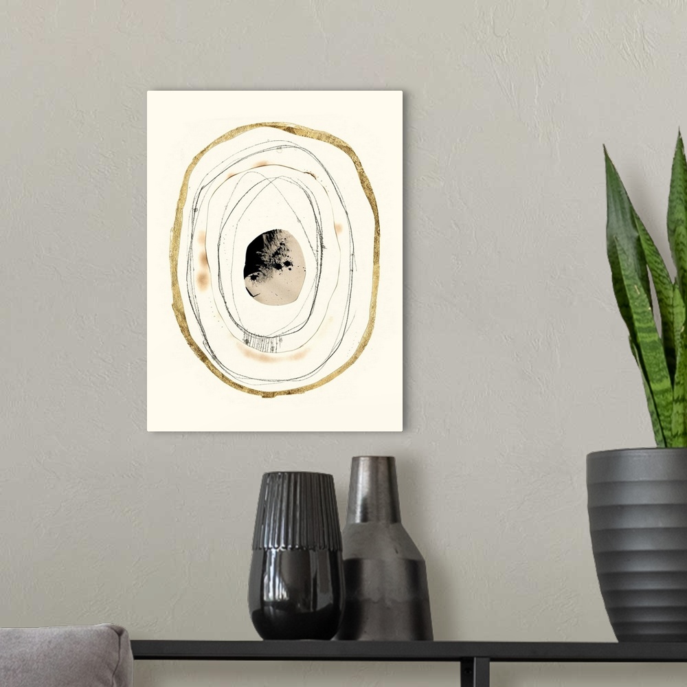 A modern room featuring Paper, Gold & Smoke I