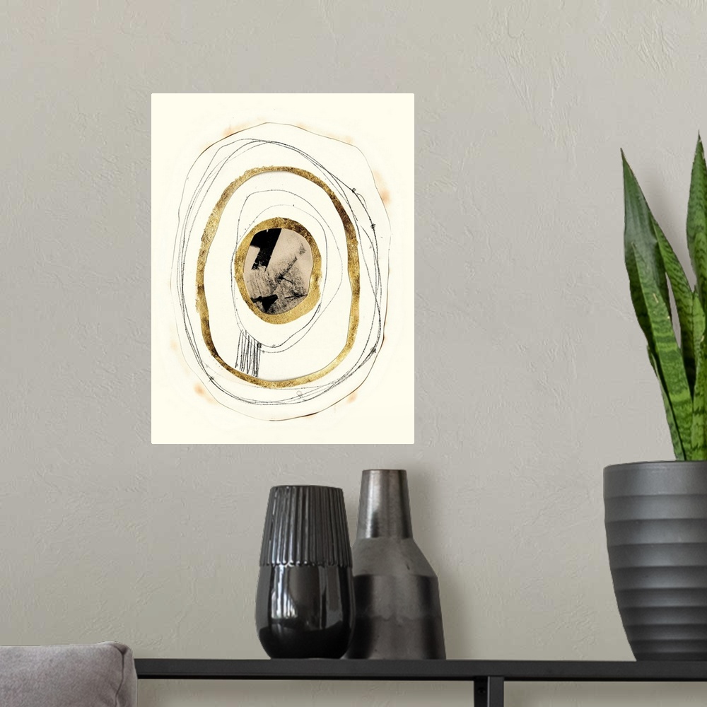 A modern room featuring Paper, Gold & Smoke II